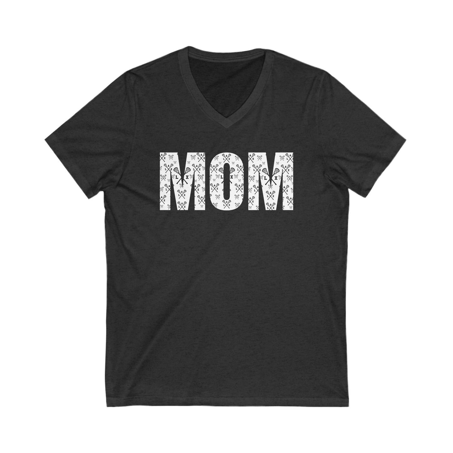Mom Lacrosse Unisex Jersey Short Sleeve V-Neck Tee