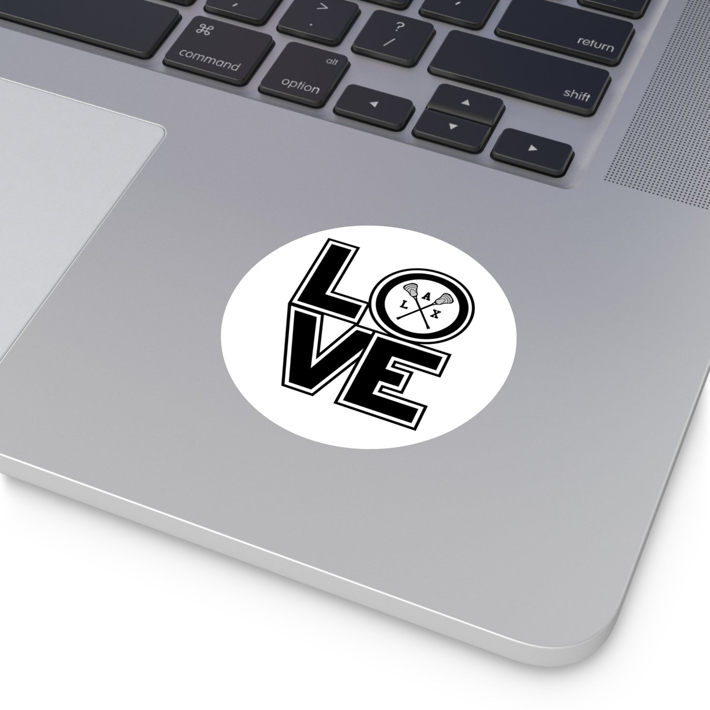 Lacrosse Love Round Vinyl Stickers