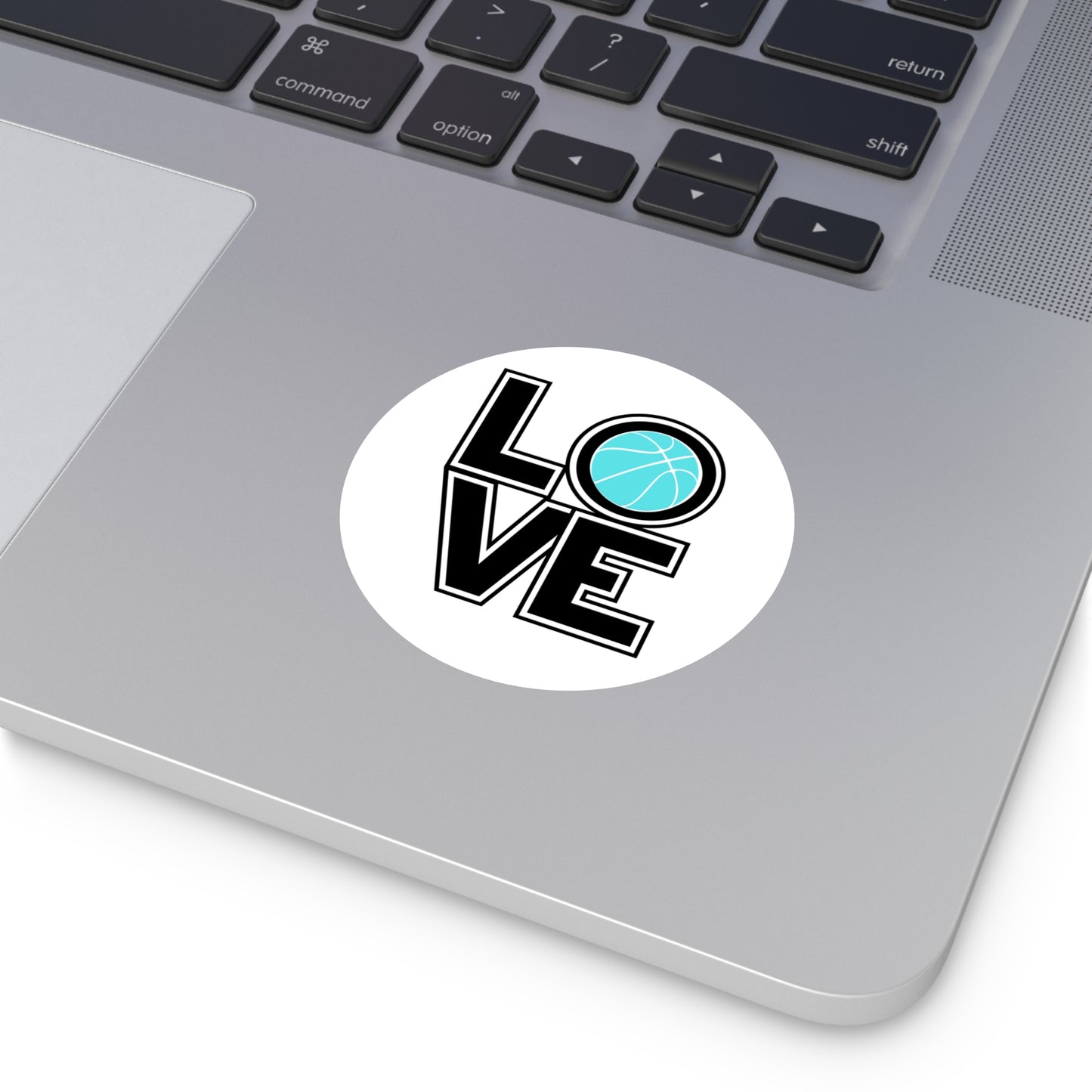 Basketball Love Round Vinyl Stickers