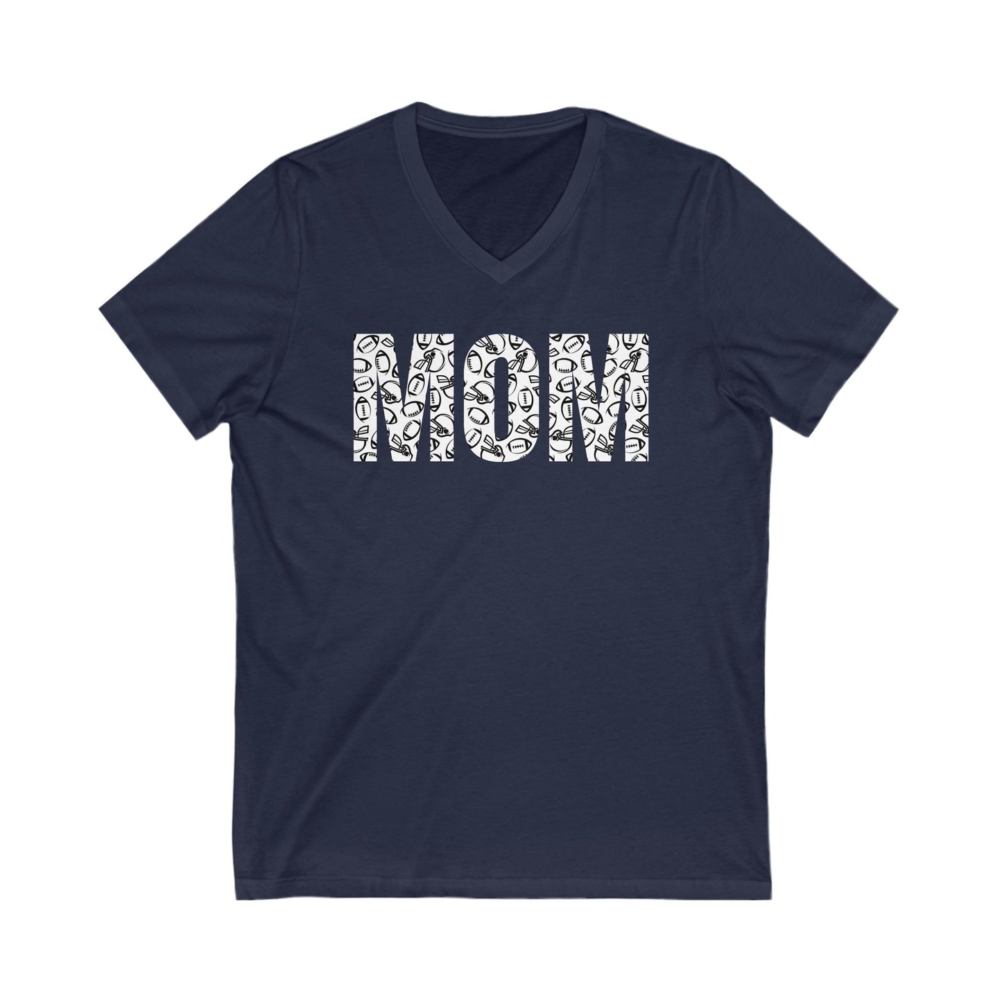 Mom Football Unisex Jersey Short Sleeve V-Neck Tee
