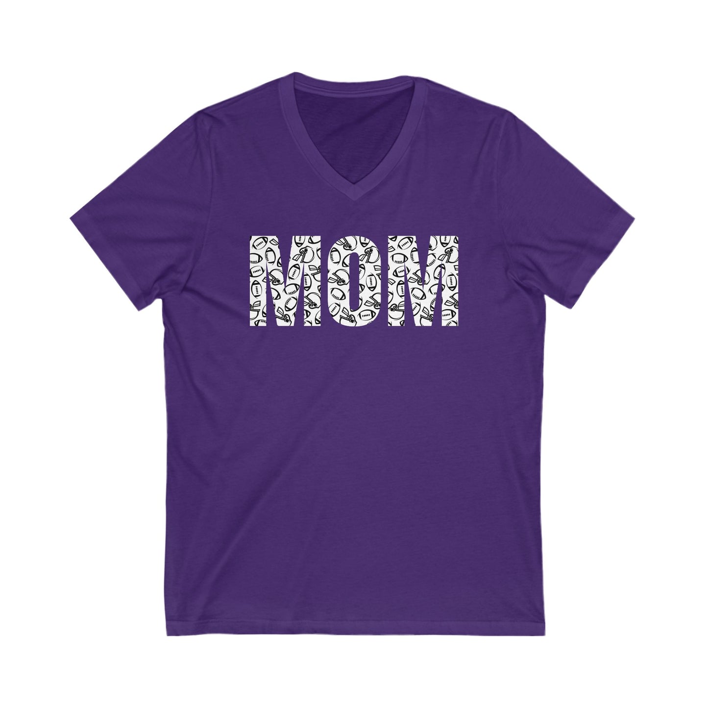 Mom Football Unisex Jersey Short Sleeve V-Neck Tee