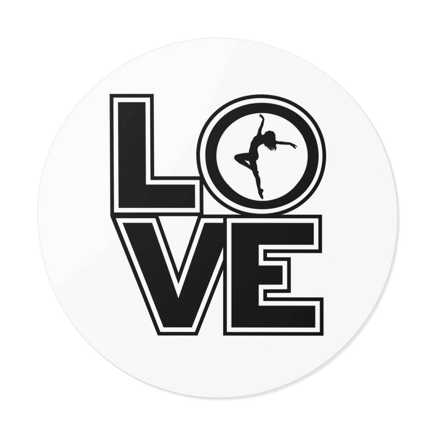 Dance Love Round Vinyl Stickers
