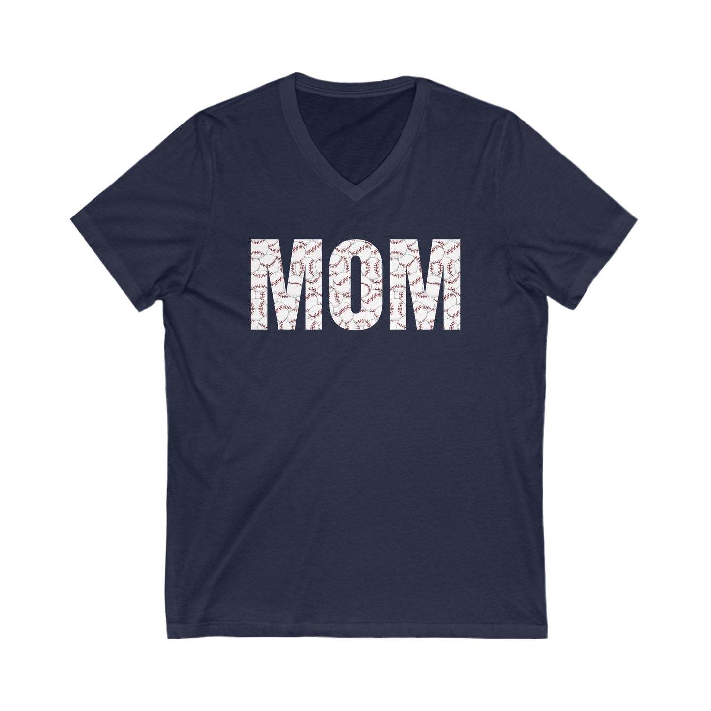 Mom Baseball Unisex Jersey Short Sleeve V-Neck Tee