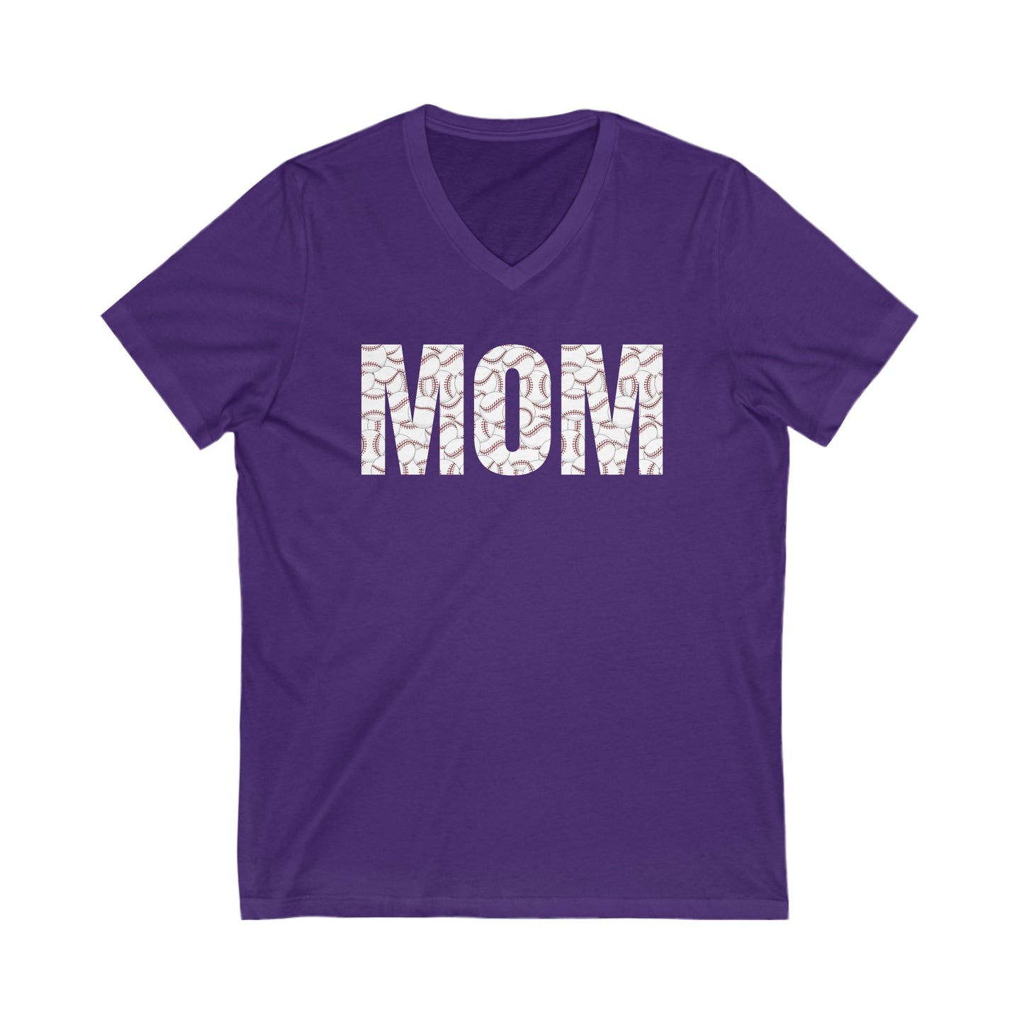 Mom Baseball Unisex Jersey Short Sleeve V-Neck Tee