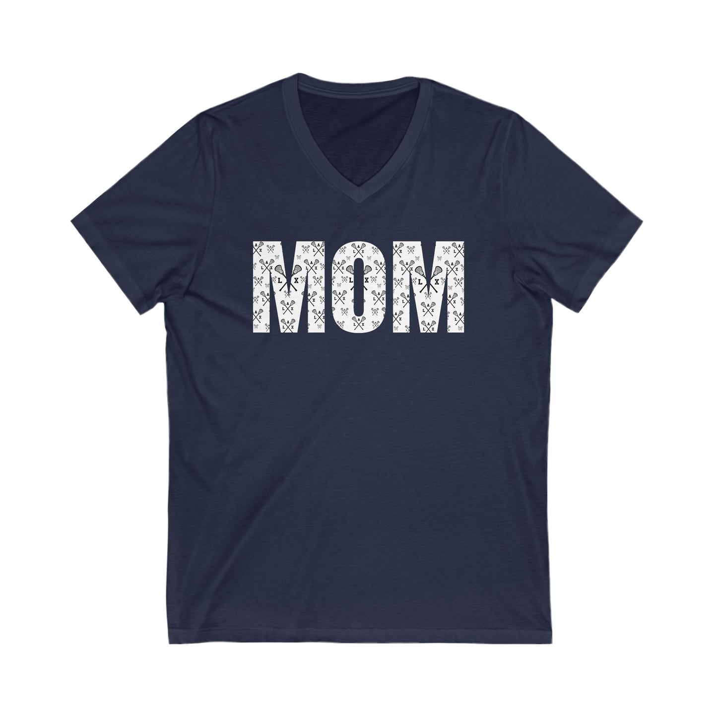 Mom Lacrosse Unisex Jersey Short Sleeve V-Neck Tee