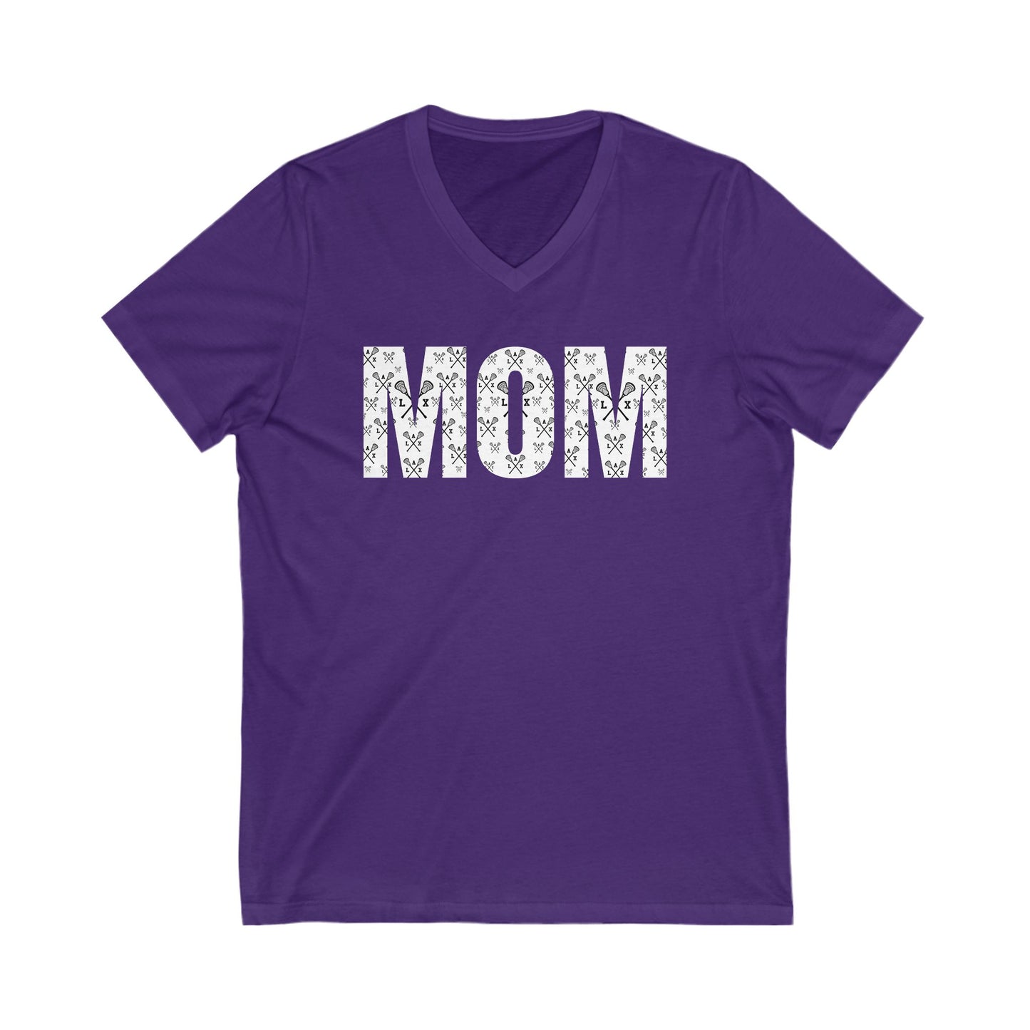 Mom Lacrosse Unisex Jersey Short Sleeve V-Neck Tee
