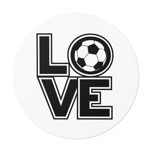 Soccer Love Round Vinyl Stickers