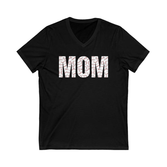 Mom Baseball Unisex Jersey Short Sleeve V-Neck Tee